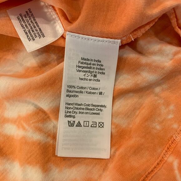 NWT J. Crew Women's Pink and Peach Tie-Dyed Crewneck Cotton Tee - Picture 10 of 10